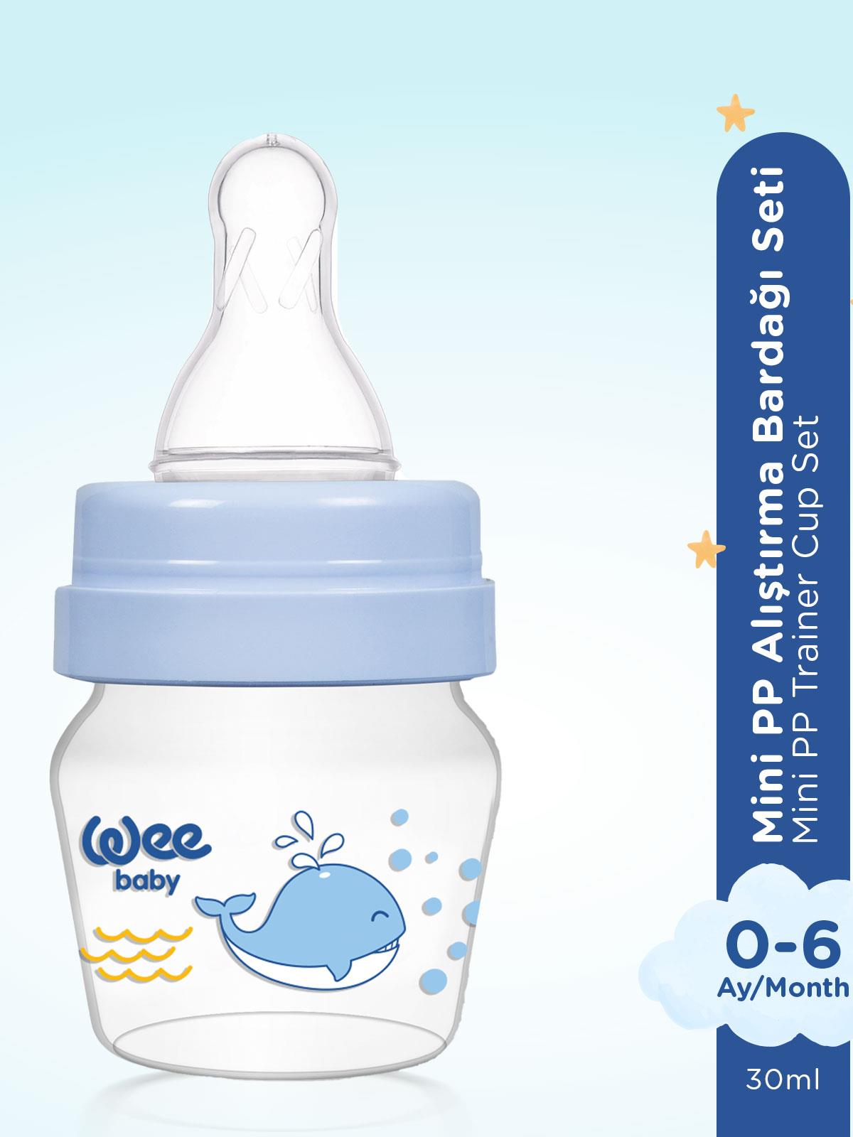 Wee Baby Mini Pp Alıştırma Bardağı Seti 30 ml - Mavi