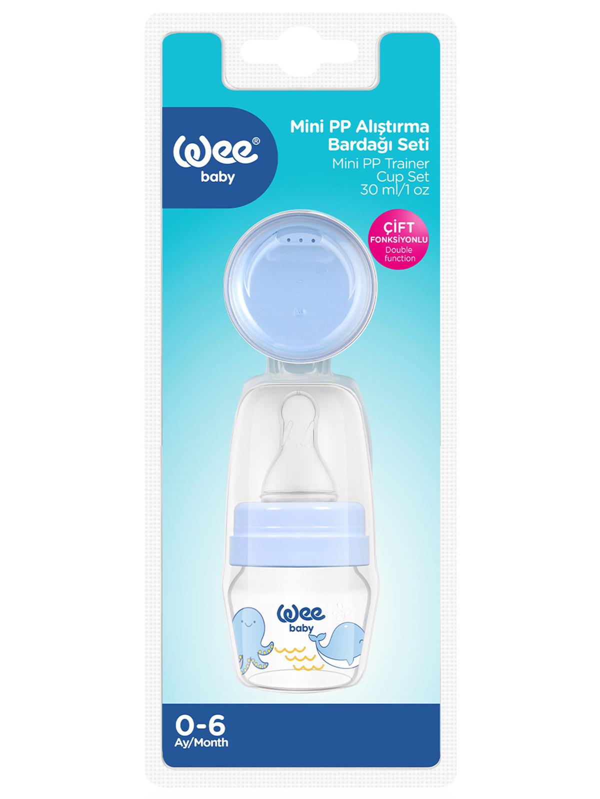 Wee Baby Mini Pp Alıştırma Bardağı Seti 30 ml - Mavi