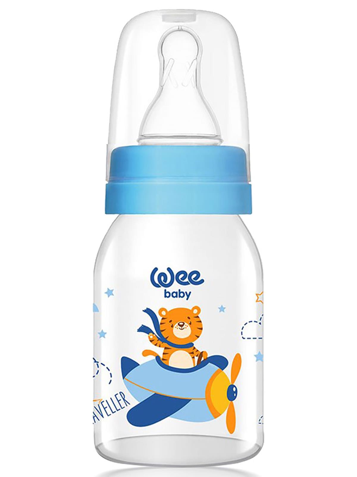 Wee Baby Sılıkon Klasık Kıraz Uclu Cam Bıberon 125 ml - Mavi