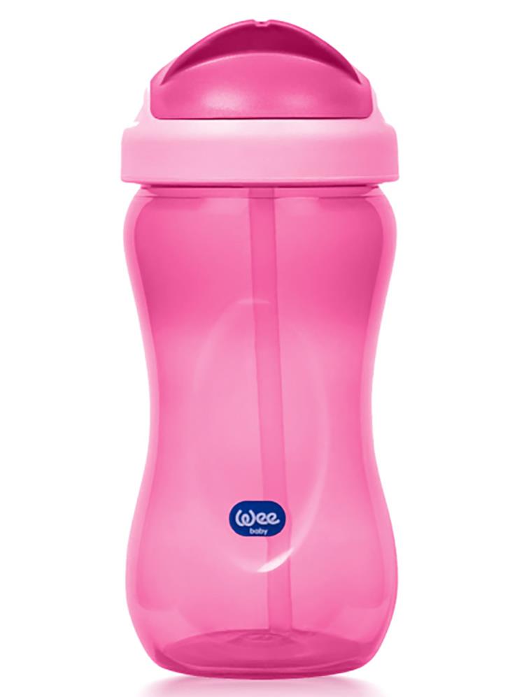 Wee Baby Renkli Pipetli Bardak 340 ml - Pembe