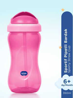 Wee Baby Renkli Pipetli Bardak 340 ml - Pembe