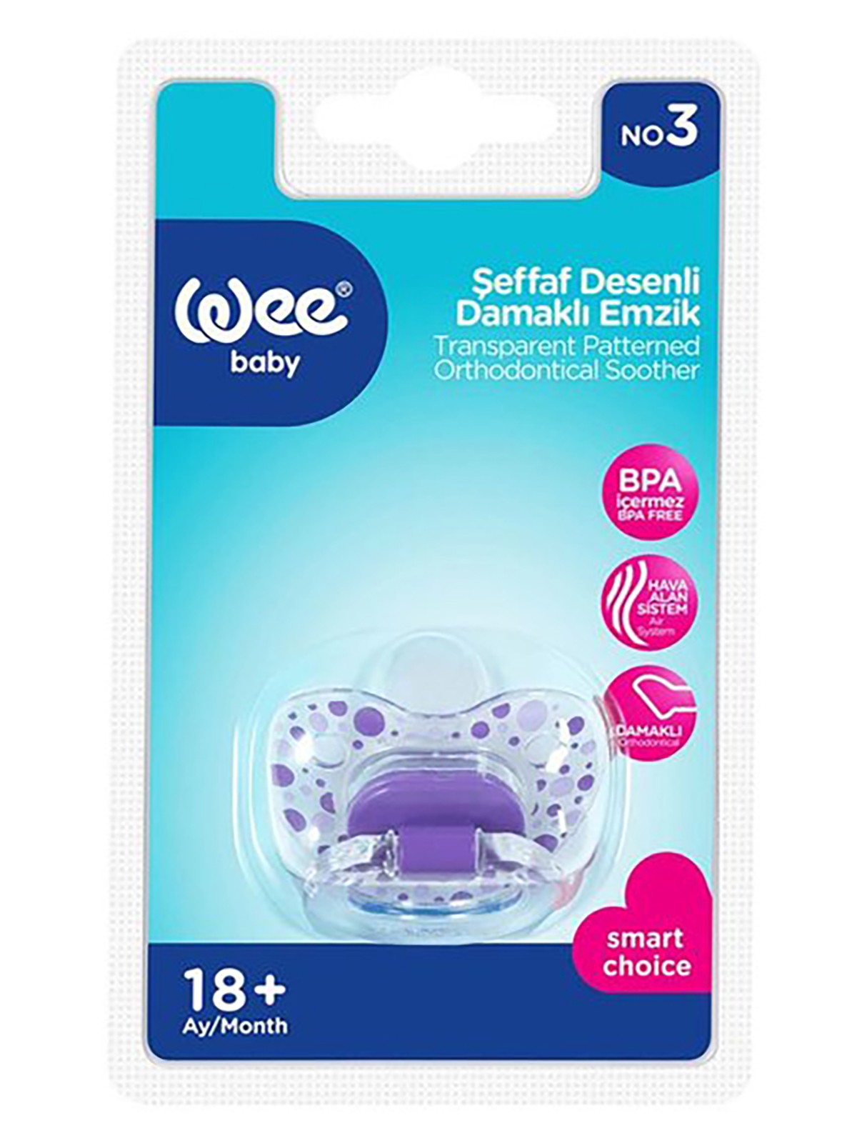Wee Sılıkon Desenlı Emzık No 3 - Lila