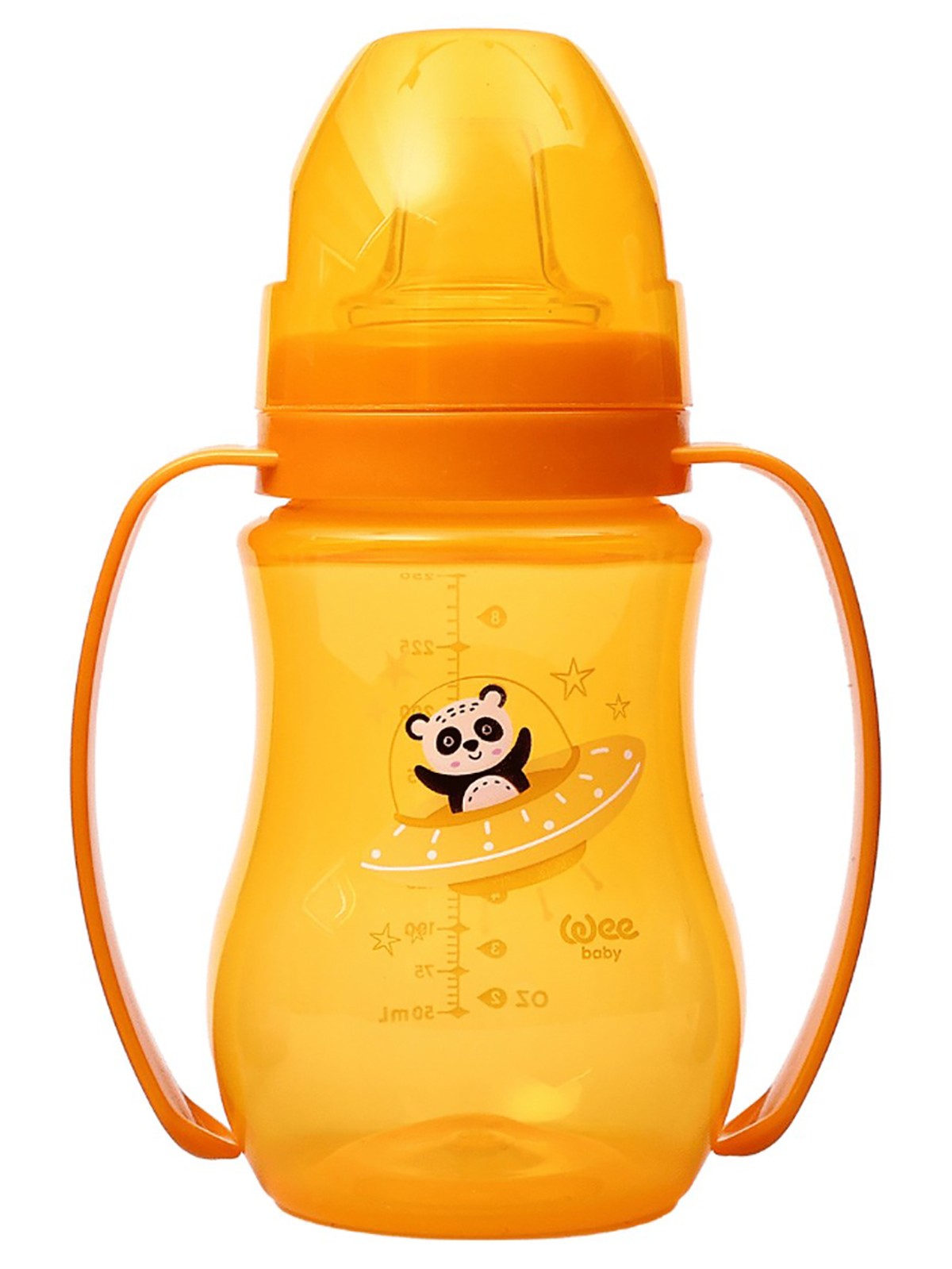 Wee Baby Antikolik Akıtmaz Kulplu Pp. Bardak 250 Ml - Turuncu