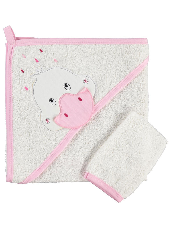 Albimini Ördek Nakıslı Bebek Kurulama Havlusu - Ekru