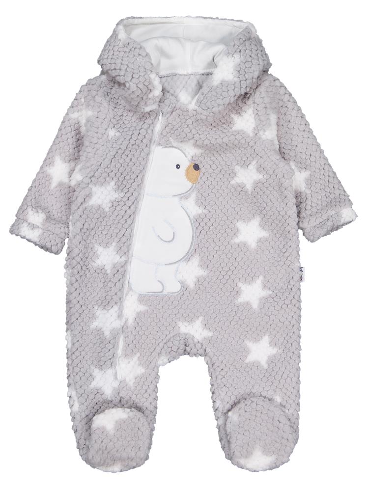 Minidamla Ayı Nakışlı Kozmonot 1-9 Ay Tulum - Gri