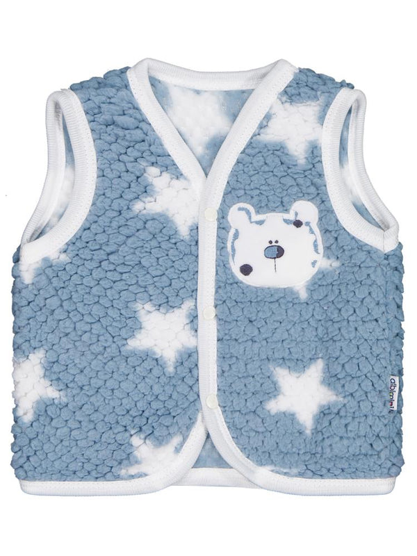 Minidamla Ayı Nakışlı 1-9 Ay Yelek - Mavi