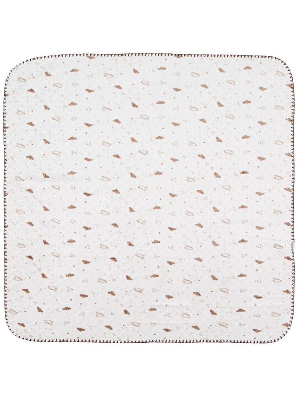 Minidamla Desenli Oyalı Battaniye - Ekru