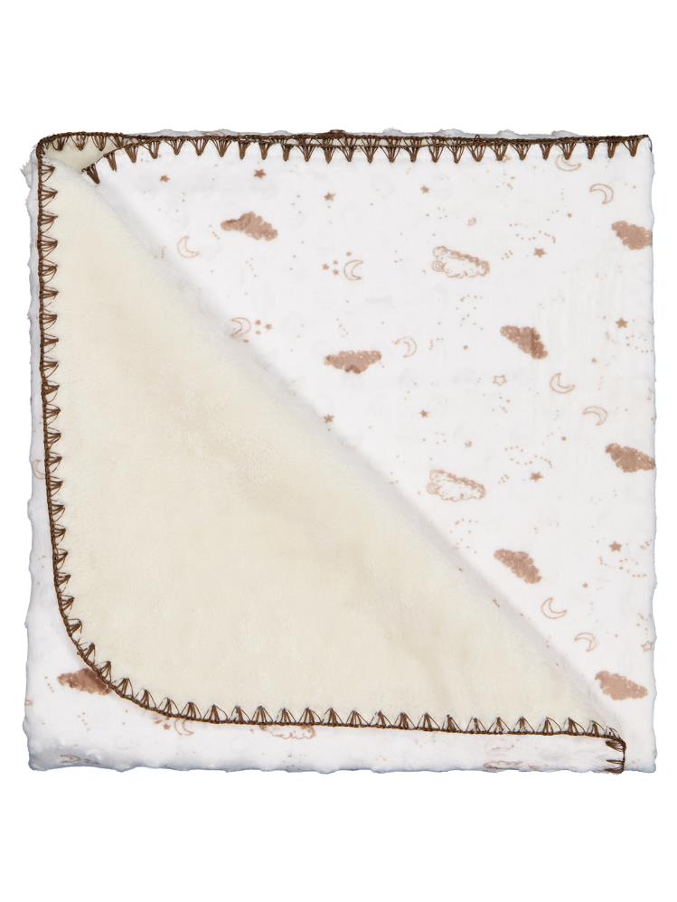 Minidamla Desenli Oyalı Battaniye - Ekru