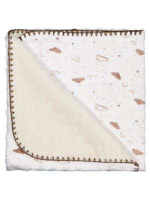 Minidamla Desenli Oyalı Battaniye - Ekru