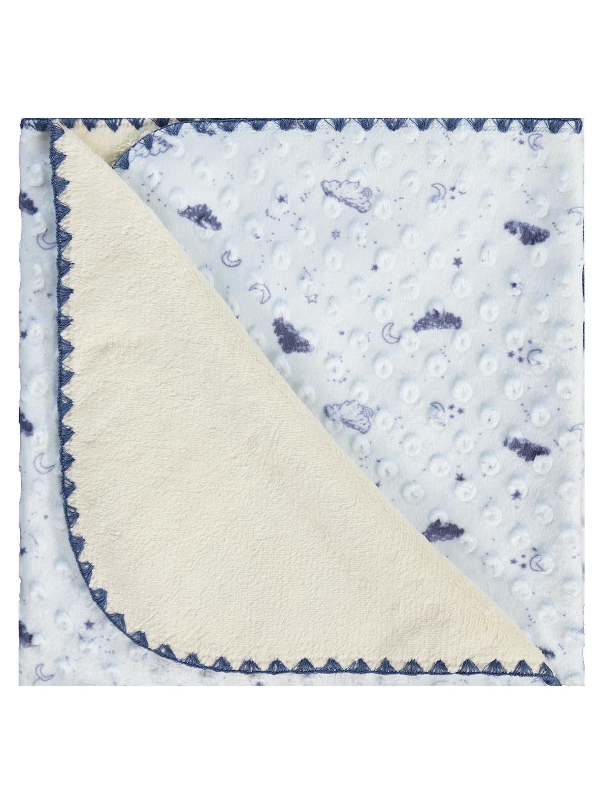 Minidamla Desenli Oyalı Battaniye - Mavi