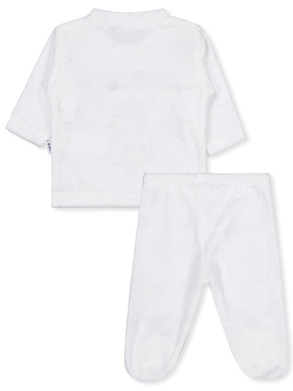 Minidamla Filli Nakış Patikli 2Li 1-6 Ay Pijama Takımı - Ekru