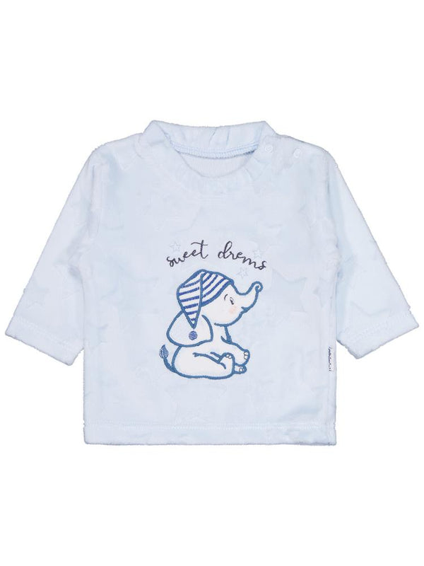 Minidamla Filli Nakış Patikli 2Li 1-6 Ay Pijama Takımı - Mavi