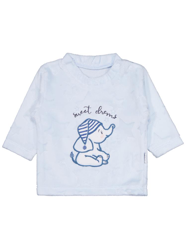 Minidamla Filli Nakış Patikli 2Li 1-6 Ay Pijama Takımı - Mavi