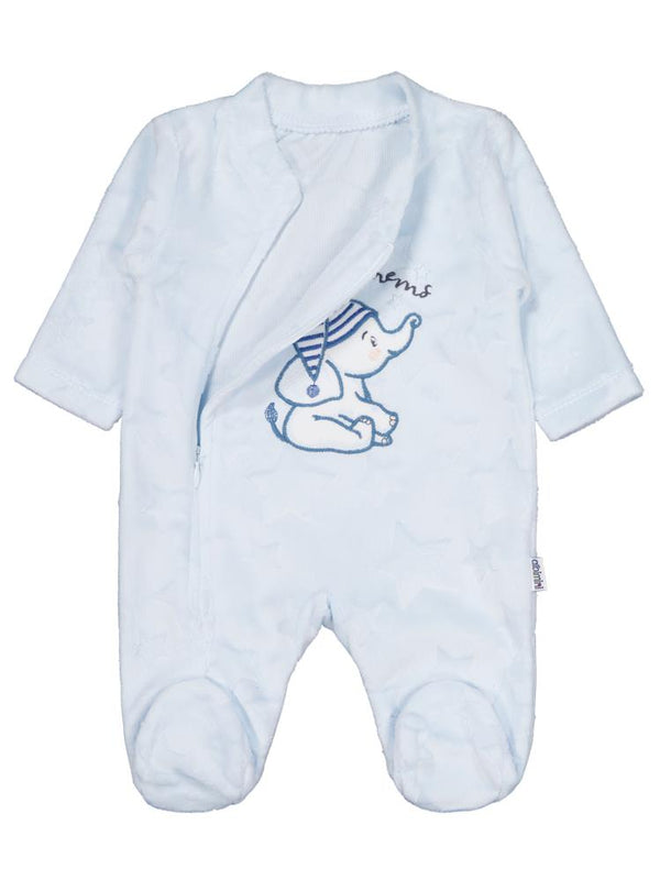 Minidamla Filli Nakış Fermuarlı 1-6 Ay Tulum - Mavi