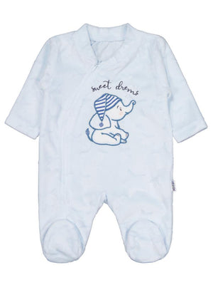 Minidamla Filli Nakış Fermuarlı 1-6 Ay Tulum - Mavi