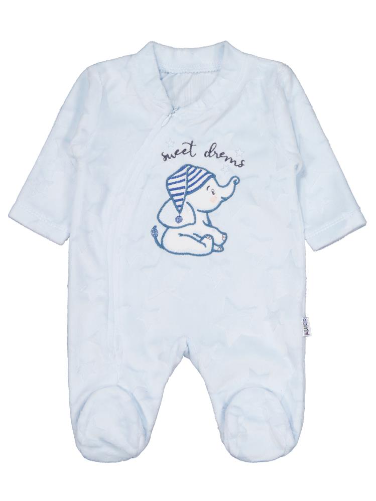 Minidamla Filli Nakış Fermuarlı 1-6 Ay Tulum - Mavi