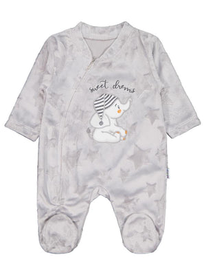 Minidamla Filli Nakış Fermuarlı 1-6 Ay Tulum - Gri