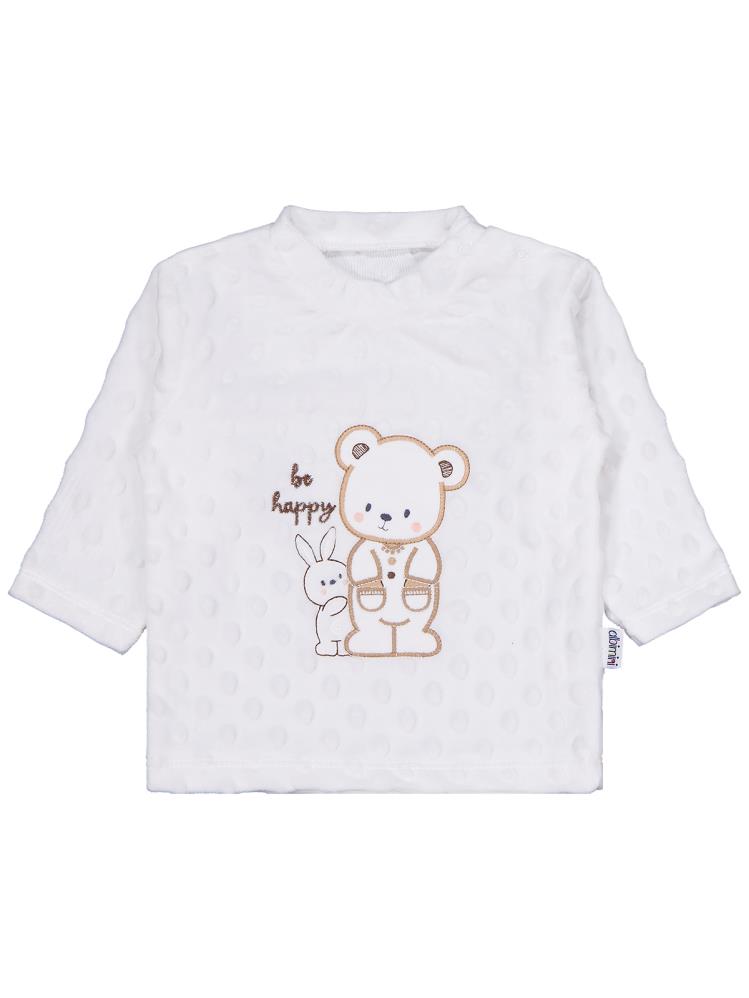 Minidamla Tavşanlı Ayı Patikli 2Li Pijama Takım 1-6 Ay Pijama Takımı - Ekru