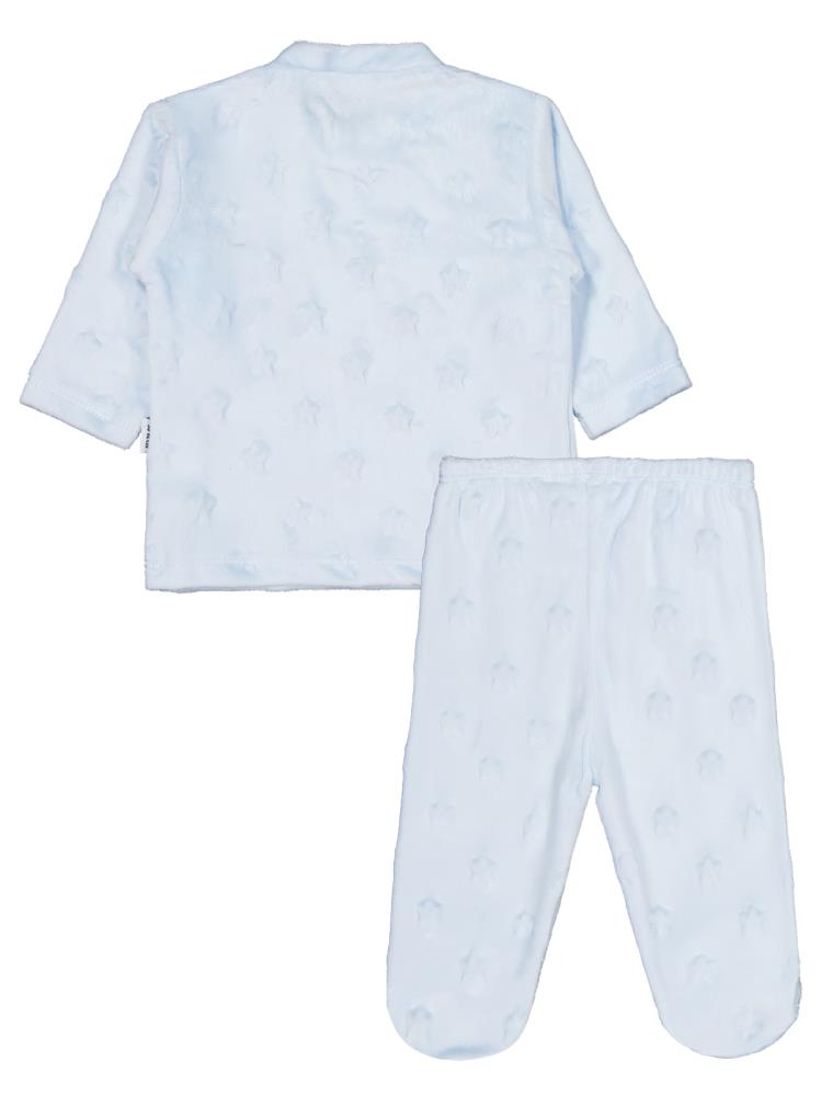 Minidamla Tavşanlı Ayı Patikli 2Li Pijama Takım 1-6 Ay Pijama Takımı - Mavi