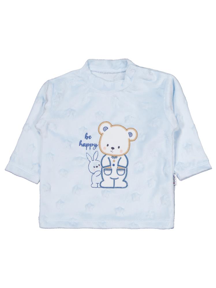 Minidamla Tavşanlı Ayı Patikli 2Li Pijama Takım 1-6 Ay Pijama Takımı - Mavi