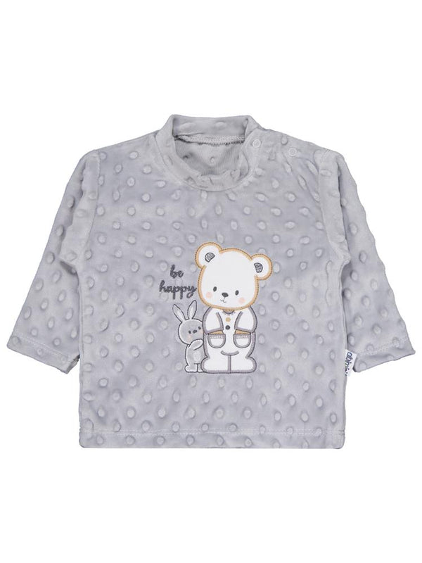 Minidamla Tavşanlı Ayı Patikli 2Li Pijama Takım 1-6 Ay Pijama Takımı - Gri