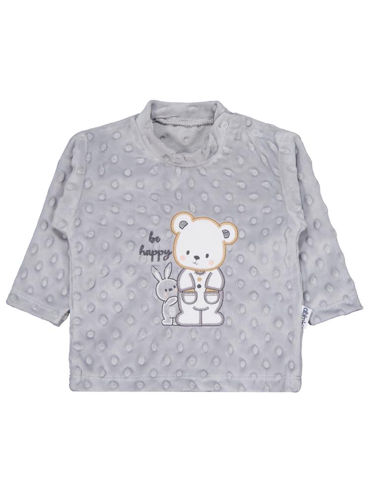 Minidamla Tavşanlı Ayı Patikli 2Li Pijama Takım 1-6 Ay Pijama Takımı - Gri