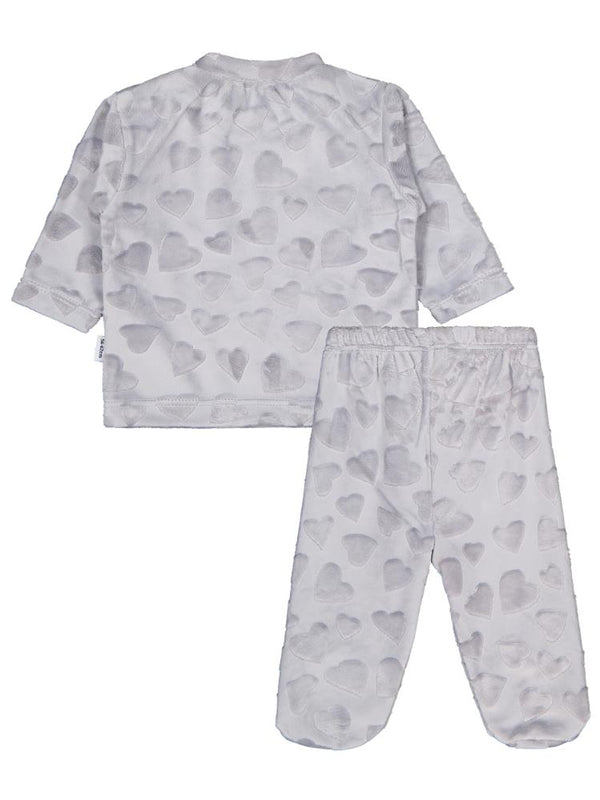 Minidamla Kız Ayı Tavşan Nakış Patikli 2Li Pijama Takım 1-6 Ay - Gri