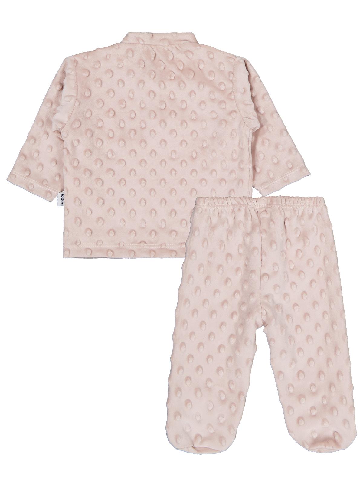 Albimini Kız Ayı Tavşan Nakış Patikli 2Li Pijama Takım 1-6 Ay - Kahve