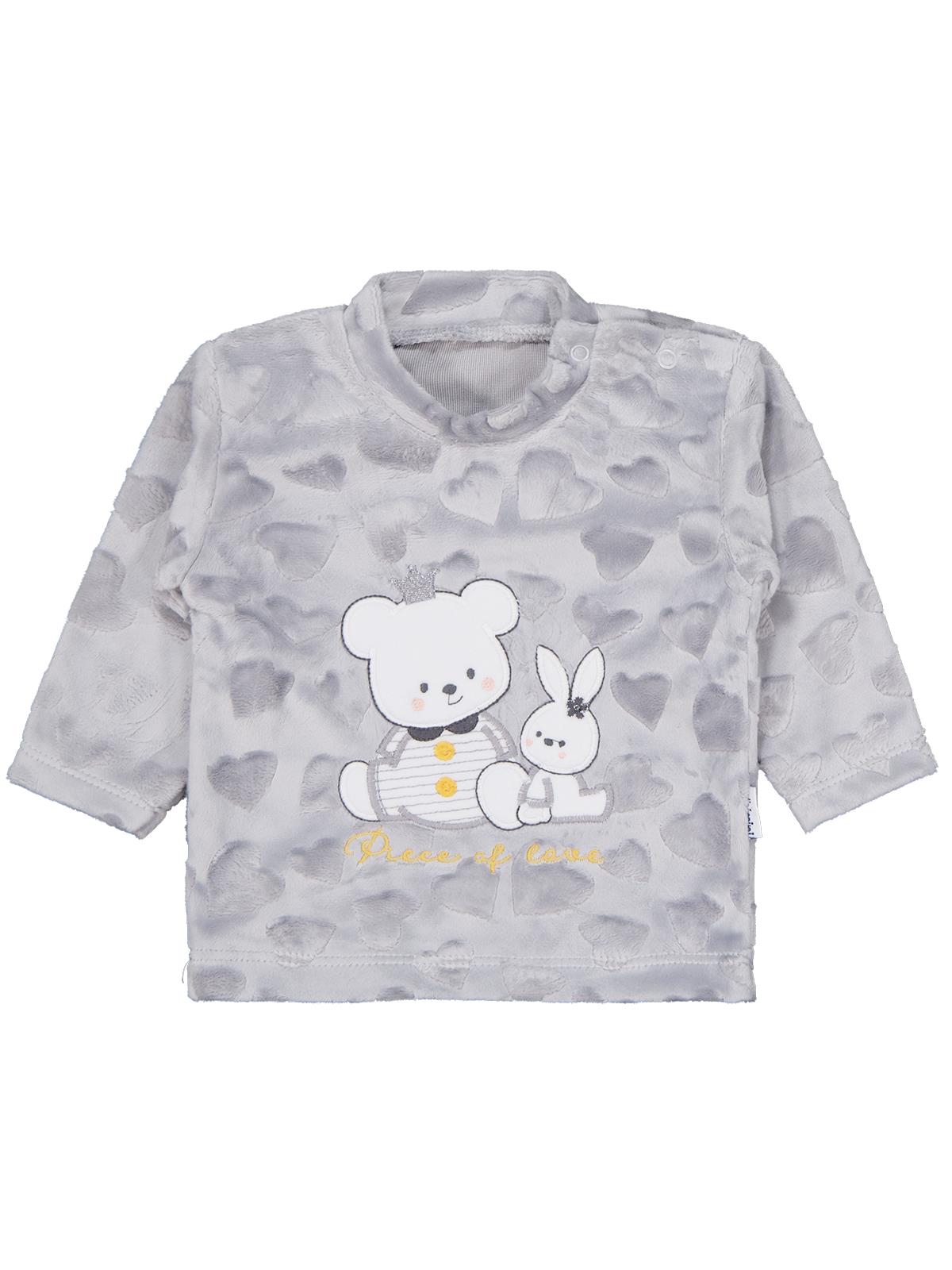 Albimini Kız Ayı Tavşan Nakış 2Li 1-6 Ay Takım - Gri