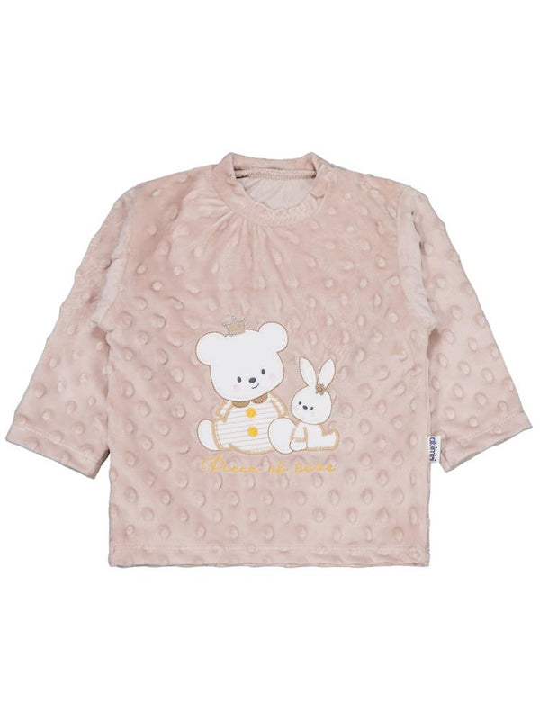 Minidamla Kız Ayı Tavşan Nakış 2Li 1-6 Ay Takım - Kahve