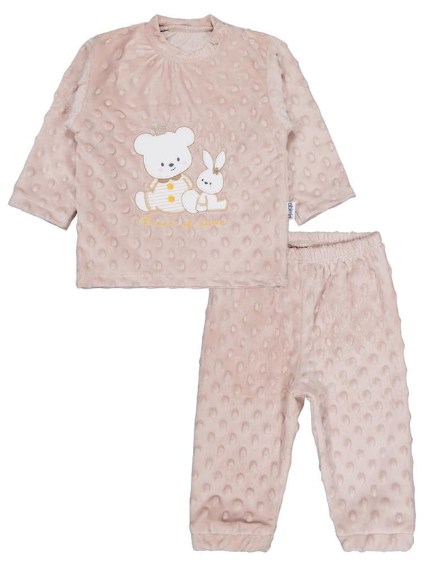 Minidamla Kız Ayı Tavşan Nakış 2Li 1-6 Ay Takım - Kahverengi