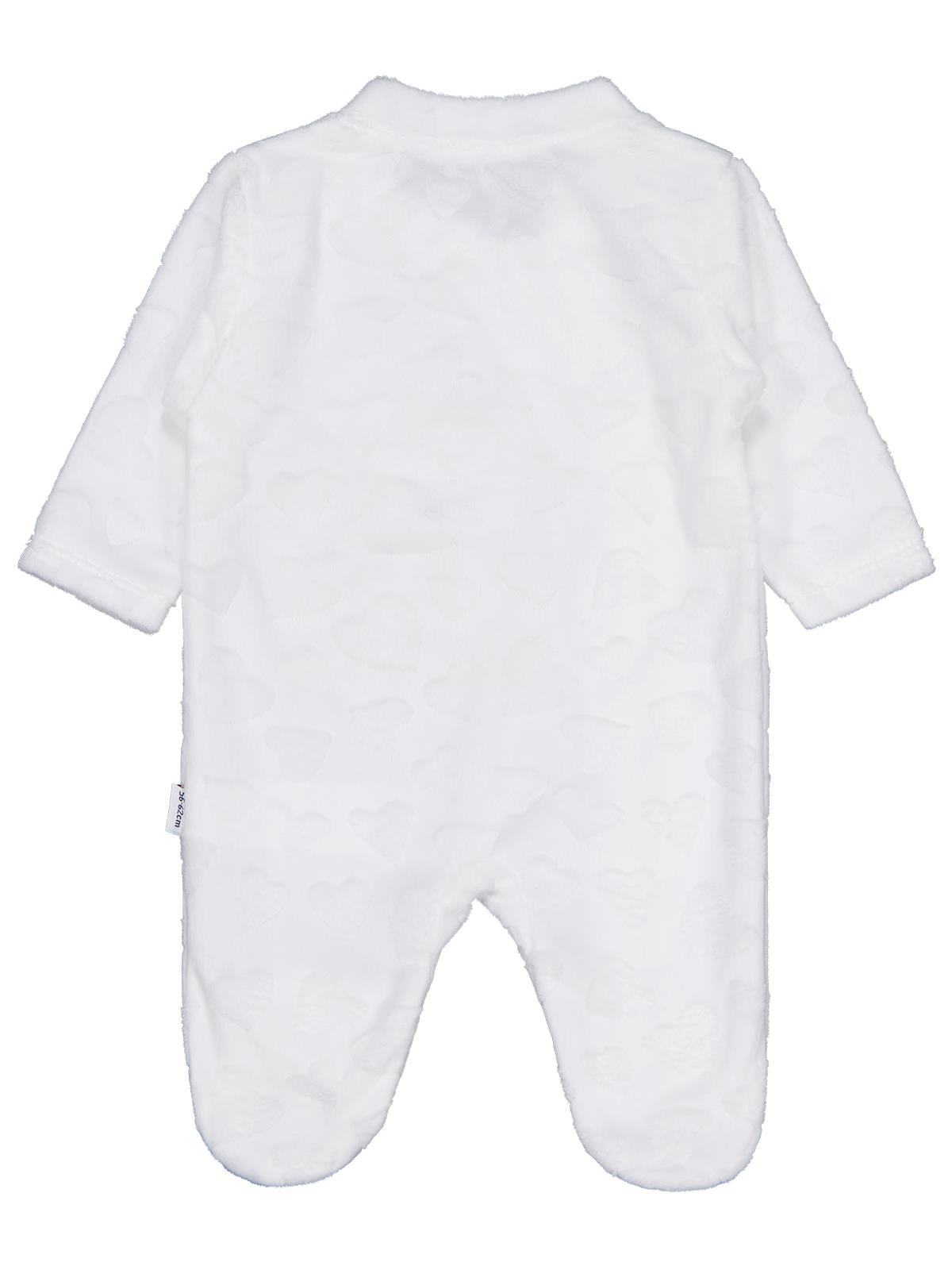 Minidamla Kız Ayı Tavşan Nakış Fermuarlı 1-6 Ay Tulum - Ekru