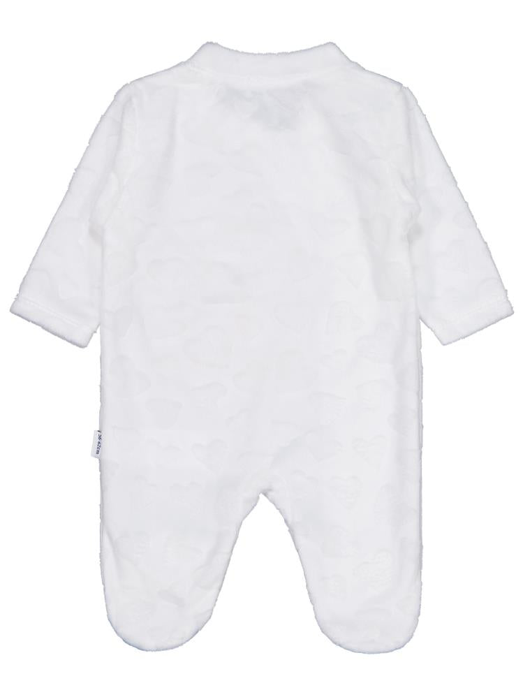 Minidamla Kız Ayı Tavşan Nakış Fermuarlı 1-6 Ay Tulum - Ekru