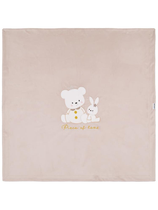 Minidamla Kız Ayı Tavşan Nakış Battaniye - Kahve