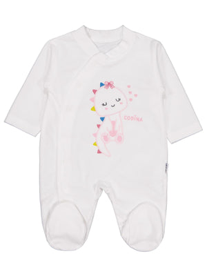 Minidamla Zürafa Nakış Çıtçıtlı 1-6 Ay Tulum - Ekru