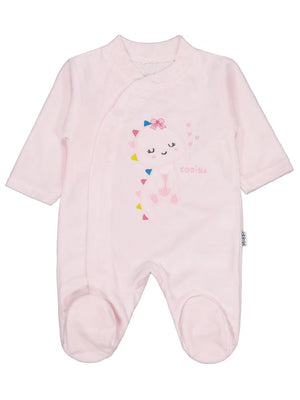 Minidamla Zürafa Nakış Çıtçıtlı 1-6 Ay Tulum - Pembe