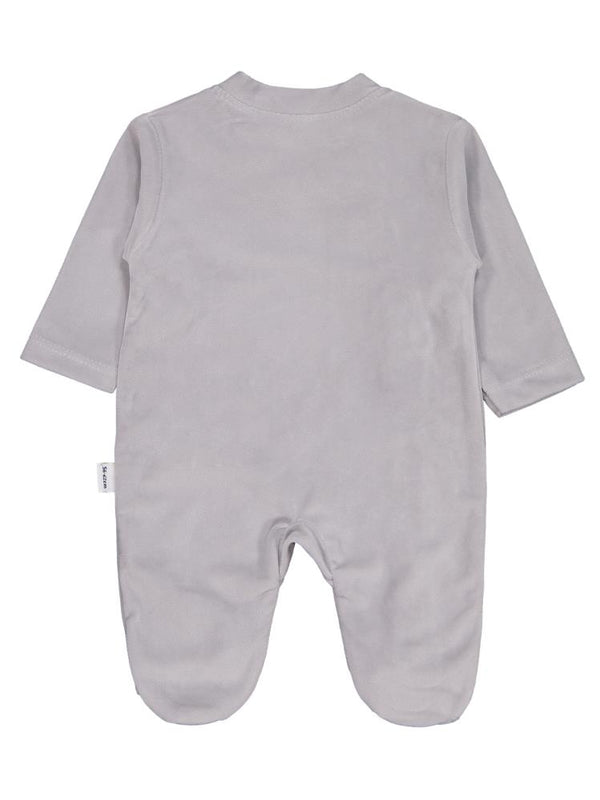 Minidamla Zürafa Nakış Çıtçıtlı 1-6 Ay Tulum - Gri