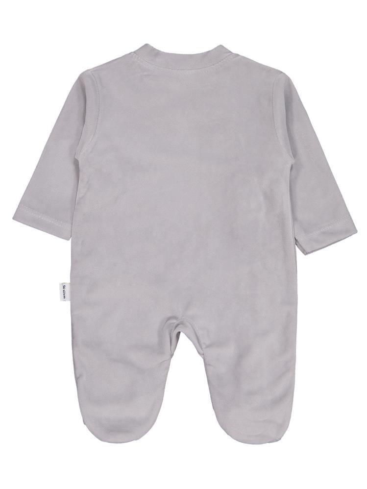 Minidamla Zürafa Nakış Çıtçıtlı 1-6 Ay Tulum - Gri