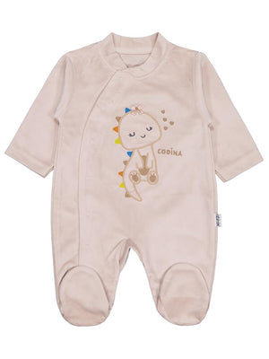 Minidamla Zürafa Nakış Çıtçıtlı 1-6 Ay Tulum - Kahve