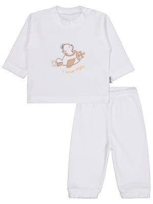 Minidamla Velboa Uçaklı Erkek 2Li 1-6 Ay Takım - Ekru