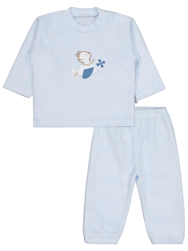 Minidamla Velboa Uçaklı Erkek 2Li 1-6 Ay Takım - Gri