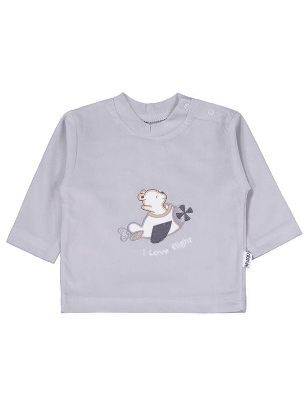 Minidamla Velboa Uçaklı Erkek 2Li 1-6 Ay Takım - Mavi