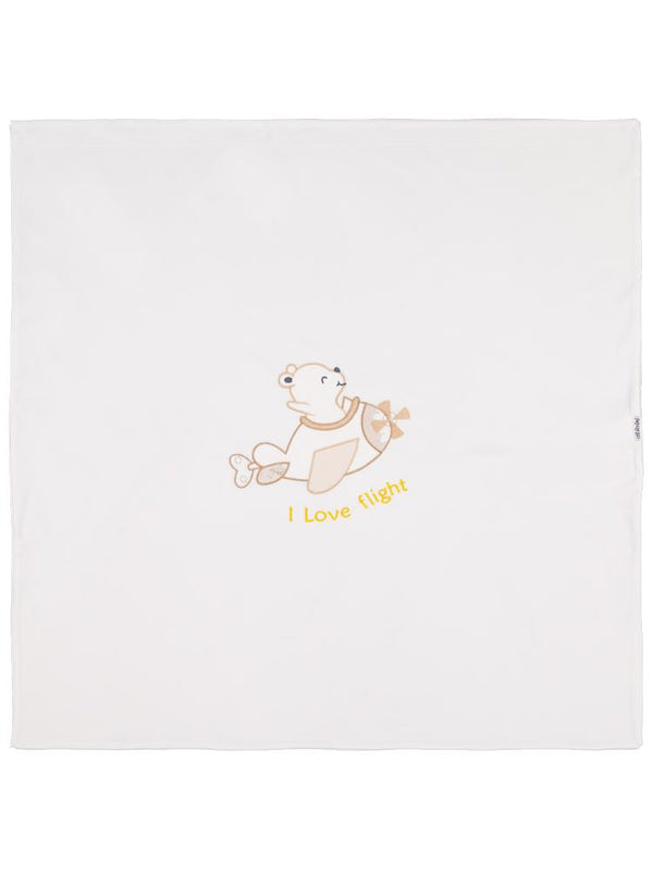 Minidamla Velboa Uçaklı Erkek Battaniye - Ekru