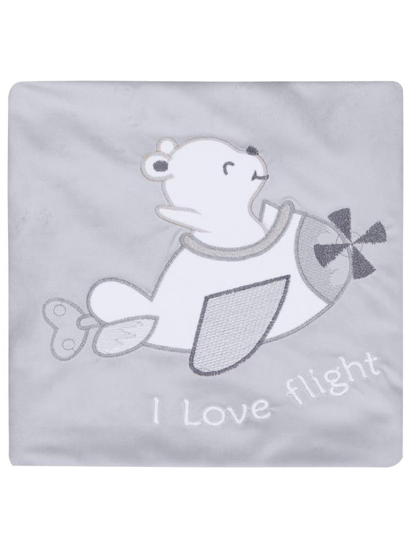 Minidamla Velboa Uçaklı Erkek Battaniye - Gri