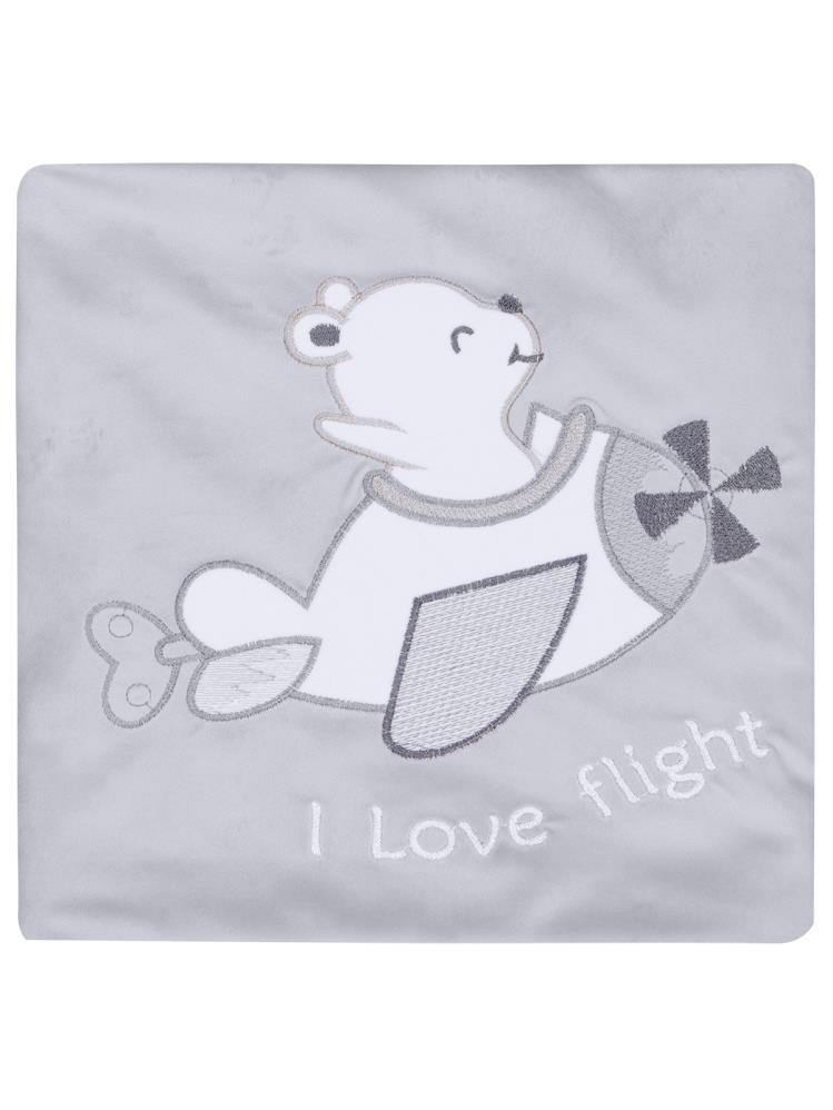 Minidamla Velboa Uçaklı Erkek Battaniye - Gri
