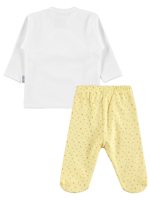 Minidamla Civciv Desenli 5'li Zıbın Takımları - Ekru