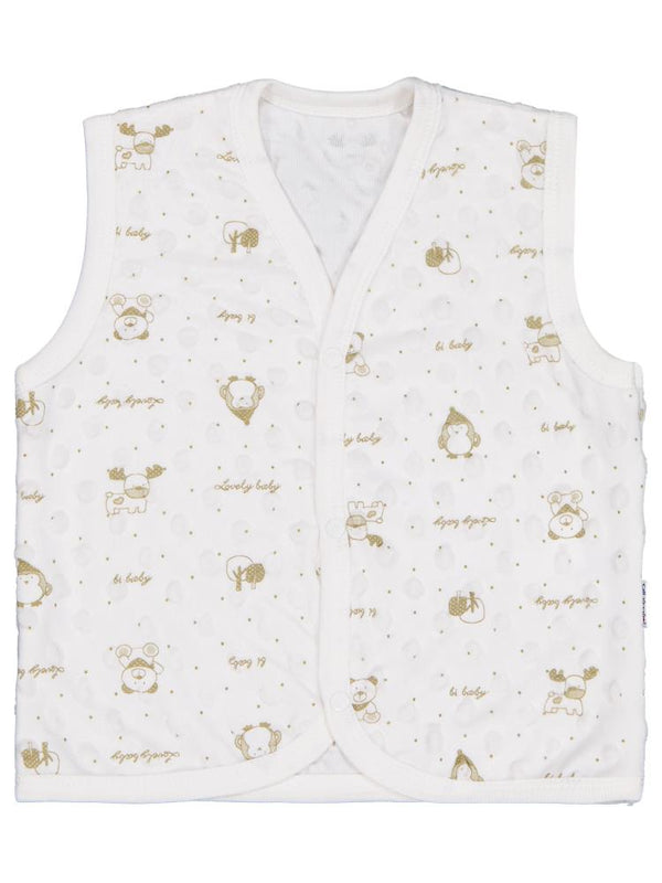 Civil Baby Desenli 1-9 Ay Yelek - Ekru