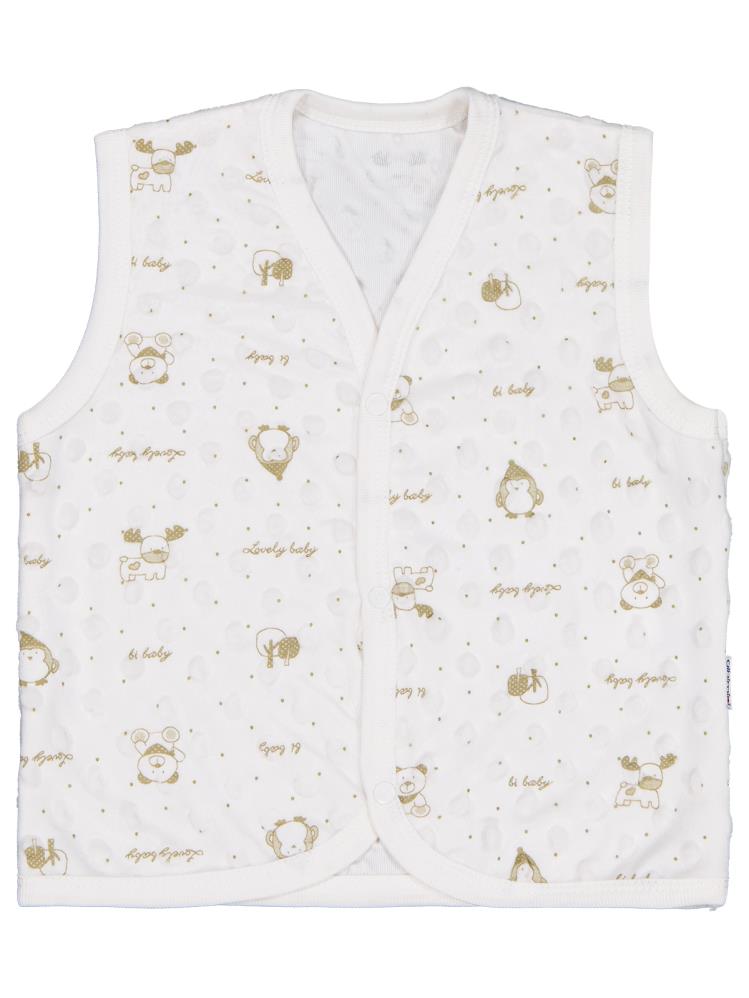 Civil Baby Desenli 1-9 Ay Yelek - Ekru