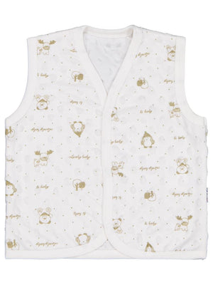 Civil Baby Desenli 1-9 Ay Yelek - Ekru