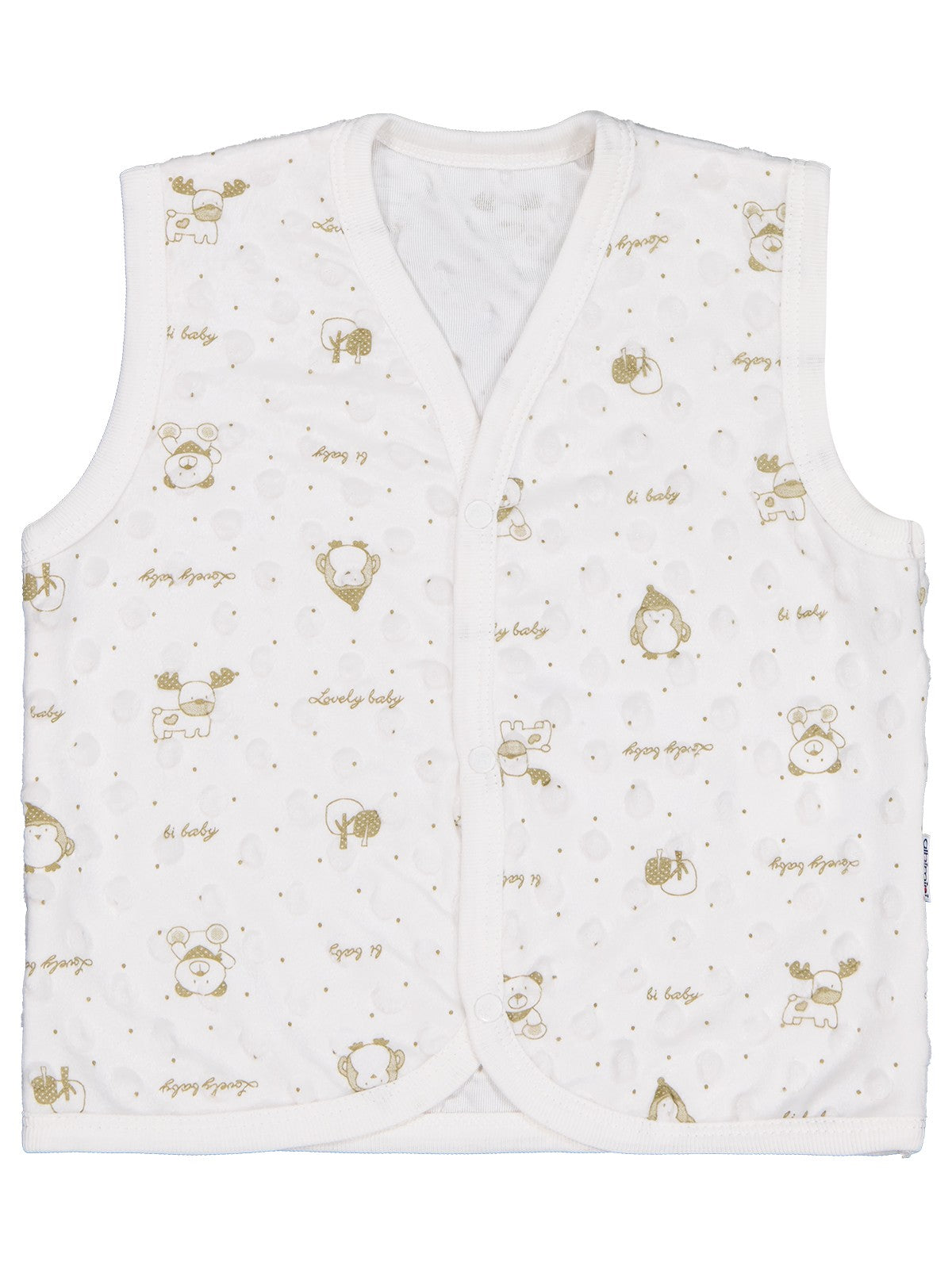 Civil Baby Desenli 1-9 Ay Yelek - Ekru